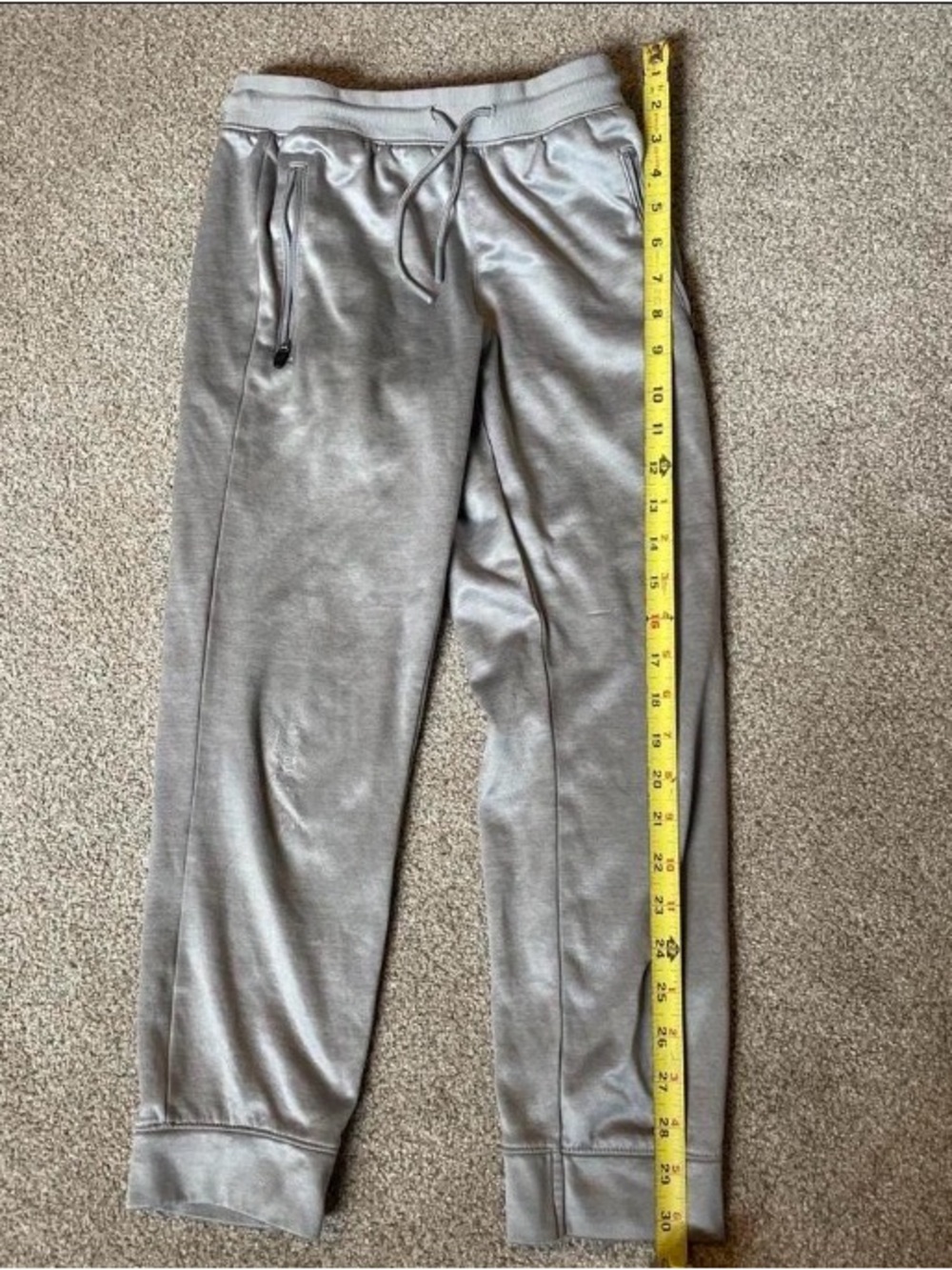Men's Light Gray Athletic Jogger Sweatpants with Drawstring